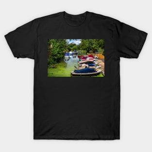 Boats Moored Above Goring Mill T-Shirt